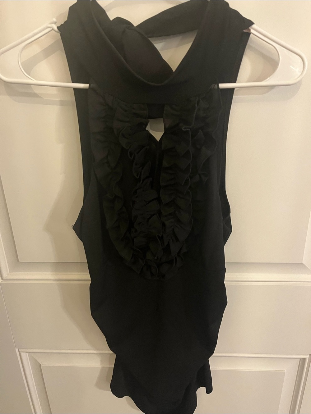 Candie's Black Sleeveless Ruffle Top